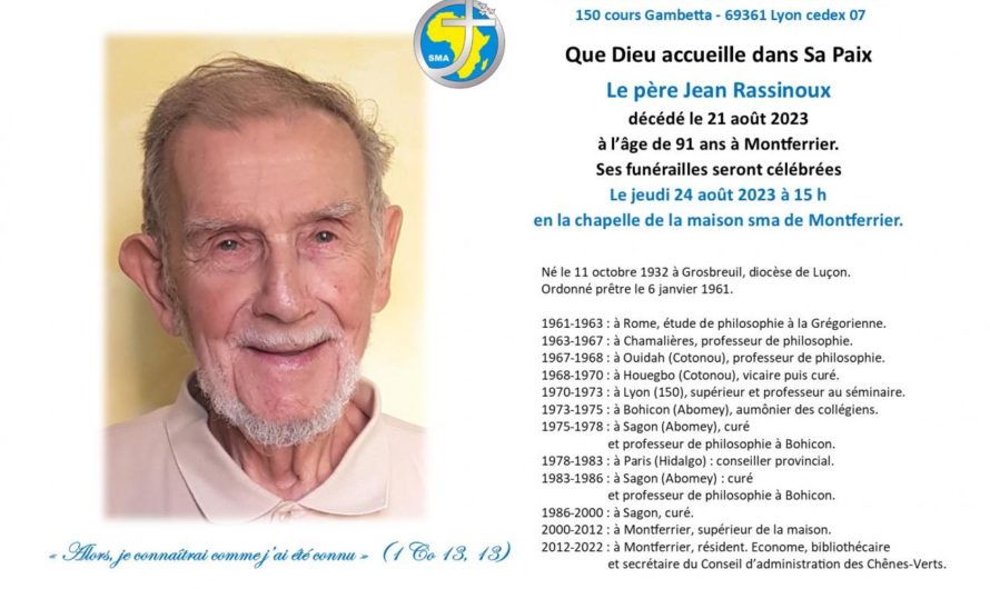 Décès du Père Jean Rassinoux