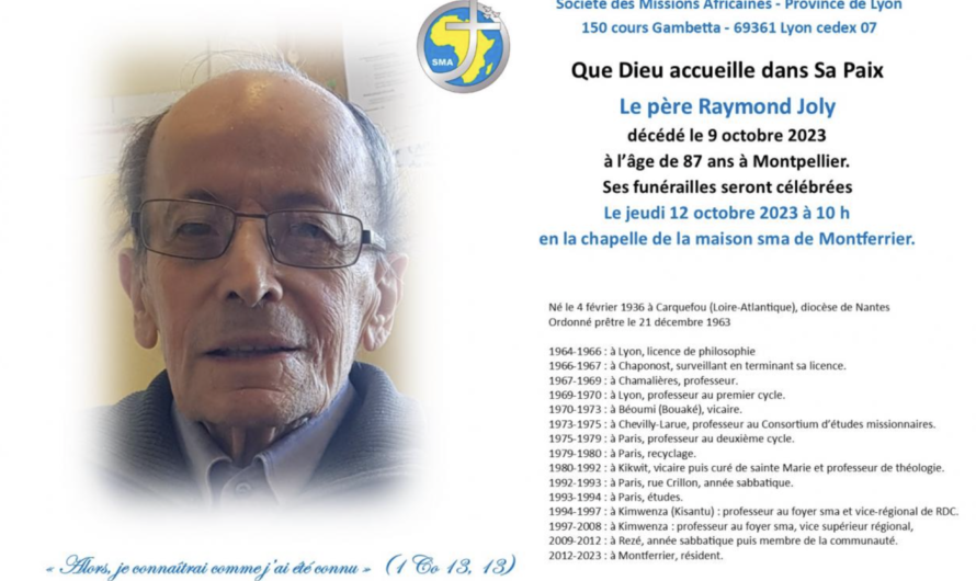 Décès du Père Raymond Joli
